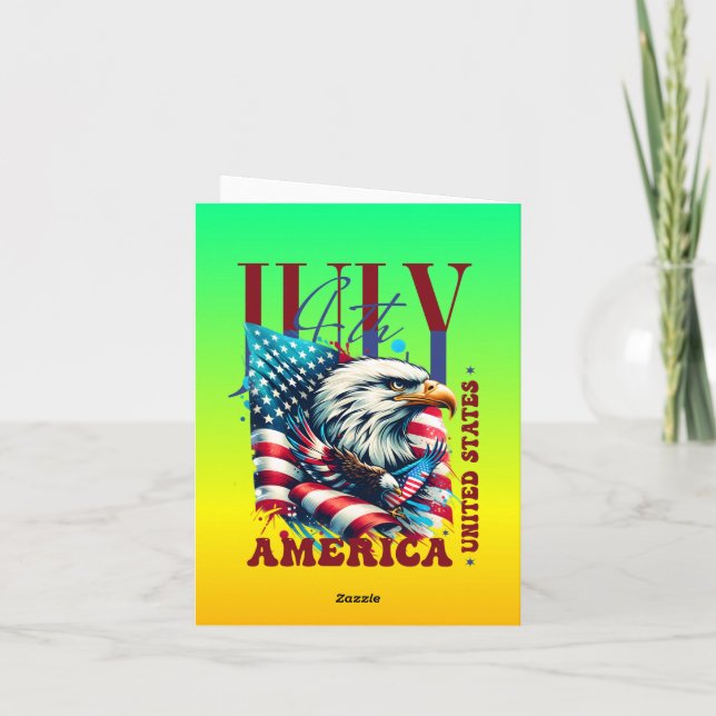 4th of July American Eagle Sublimation-61904 Invitation (Back)