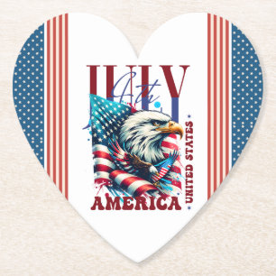 4th of July American Eagle Sublimation-61904 Paper Coaster