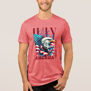 4th of July American Eagle Sublimation-61904 Tri-Blend Shirt