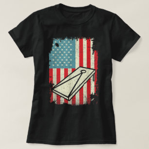 4th of July American Flag Cornhole Love T-Shirt