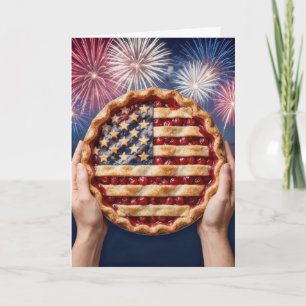 4th of July American Flag Crust on a Cherry Pie Card
