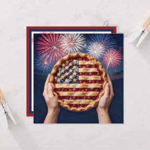 4th of July American Flag Crust on a Cherry Pie Invitation