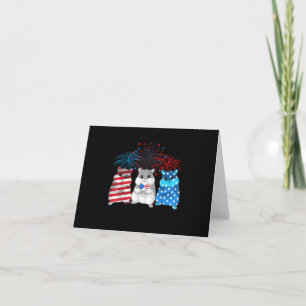 4th Of July American Flag Happy Guinea Pig Card