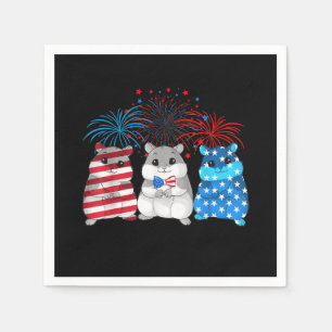 4th Of July American Flag Happy Guinea Pig Napkin