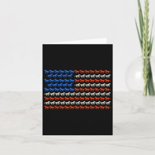 4th Of July American Flag Horseback Riding Horse U Card