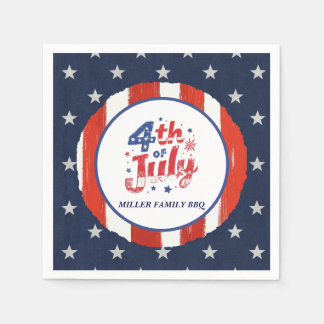 4th of July American flag Personalized Paper Napkin