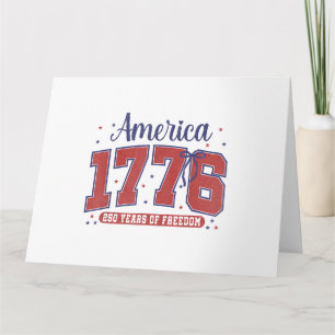 4th of July American Flag Vintage 250 Years 1776 2 Card