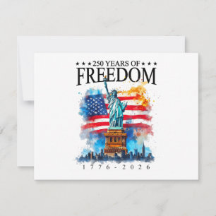 4th of July American Flag Vintage 250 Years 1776 2 Thank You Card