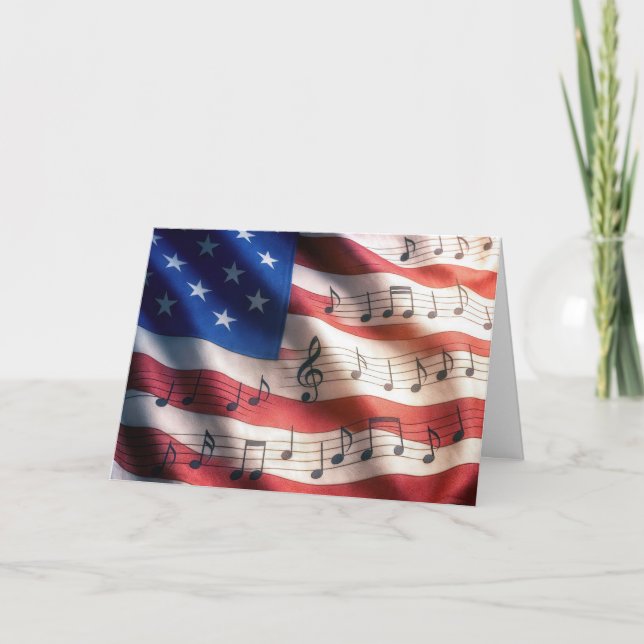 4th of July American Flag With Musical Notes (Front)