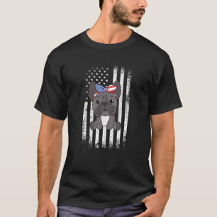 4th Of July American French Bulldog For Kids Cute  T-Shirt