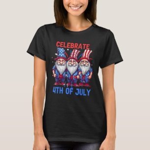 4th Of July American Gnomes Celebrating Independen T-Shirt