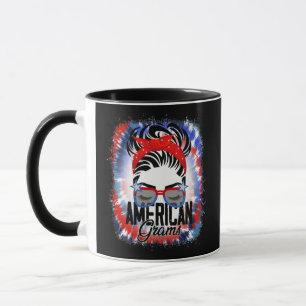 4th Of July American Grams Messy Bun Mom Life Mug