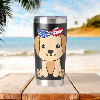 4th Of July American Labrador Cute Usa Insulated Tumbler