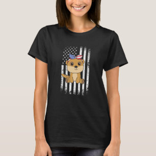4th Of July American Meerkat For Kids Cute Usa Mee T-Shirt