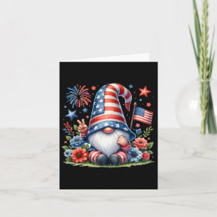 4th Of July American Patriotic Gnome Usa Independe Card