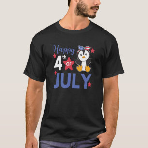 4th Of July American Penguin For Kids Cute Usa Pen T-Shirt