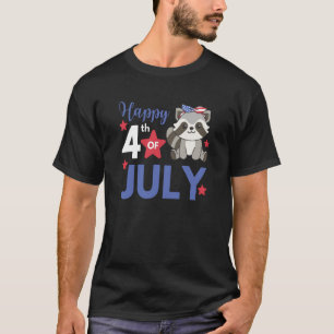 4th Of July American Raccoon For Kids Cute Usa Rac T-Shirt