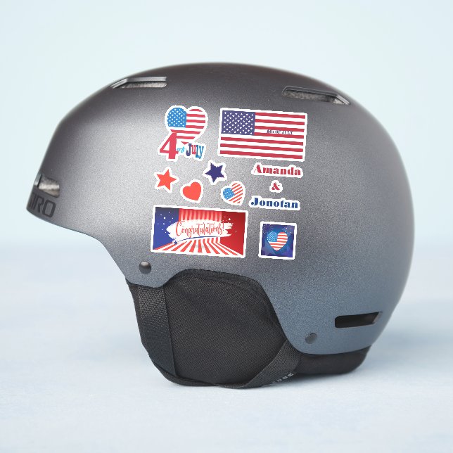 4th of July American USA Flag Patriotic (Helmet Side)
