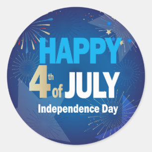4th of July American USA Flag Patriotic Classic Round Sticker