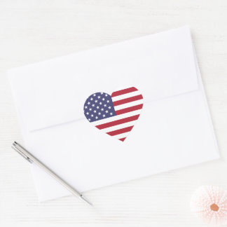 4th of July American USA Flag Patriotic Heart Sticker
