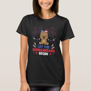 4th Of July American Wombat Kids Usa Wombat T-Shirt