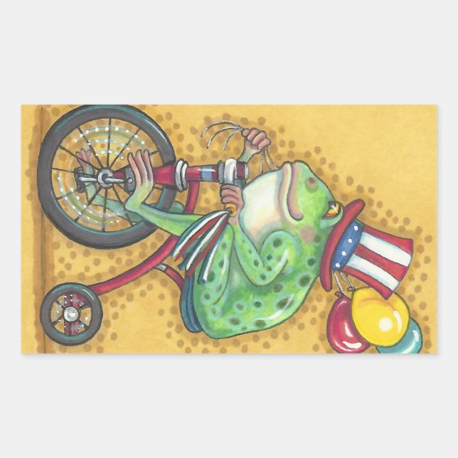 4th OF JULY AMERICANA FROG STICKER Retangle, Sheet (Front)