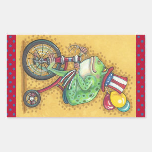 4th OF JULY AMERICANA FROG STICKER Retangle, Sheet