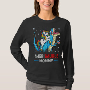 4th Of July Amerisaurus Mommy Rex Unicorn Mom Moth T-Shirt