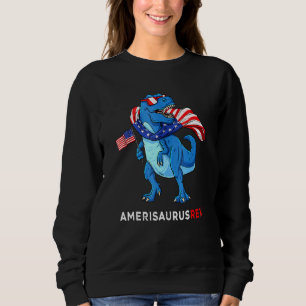 4th Of July Amerisaurus T Rex Dinosaur Boys Kids Sweatshirt