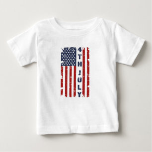 4TH of July and Torn US Flag Baby T-Shirt