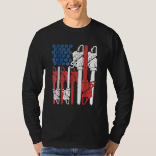 4th Of July Arboris Men Tree Climber Dad Chainsaw T-Shirt