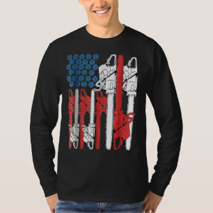 4th Of July Arboris Men Tree Climber Dad Chainsaw  T-Shirt