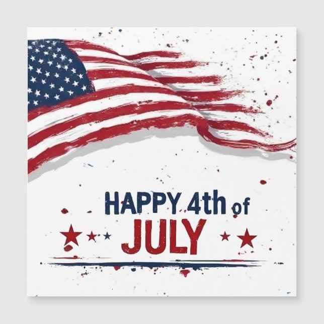 4th of July - Artistic US Flag Paint Splatter (Front)
