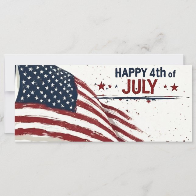 4th of July - Artistic US Flag Paint Splatter (Front)