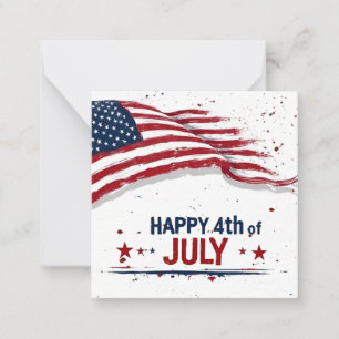 4th of July - Artistic US Flag Paint Splatter Card