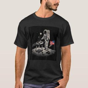 4th of July Astronaut American Flag Grilling on th T-Shirt