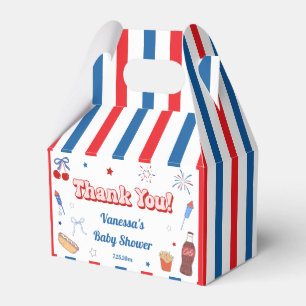 4th of July Baby Girl Shower Thank You Favor Box