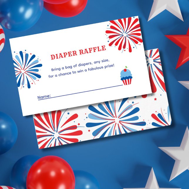 4th of July Baby Shower Diaper Raffle Enclosure Card (Creator Uploaded)