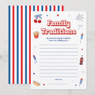 4th of July Baby Shower Family Traditions Card