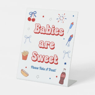 4th of July Baby Shower Girl Favour Pedestal Sign