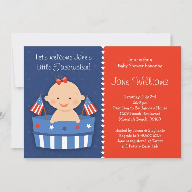 4th of July Baby Shower Invitation (Front)