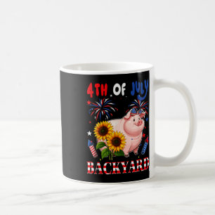4th Of July Backyard Pig Bow Tie Us Flag Farmer Lo Coffee Mug