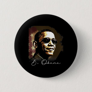 4th Of July Barack Obama President Portrait Patrio 2 Inch Round Button
