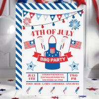 4th Of July Barbeque Apron Navy Blue BBQ Party