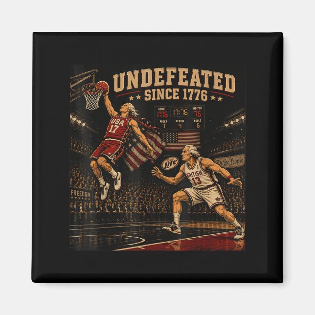 4th Of July Basball Undefeated Since 1776 250 Magnet (Front)