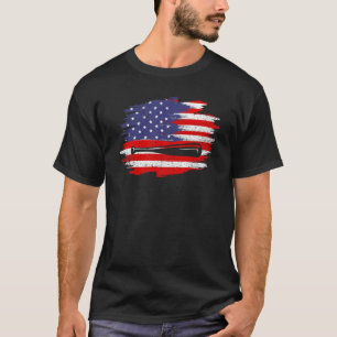 4th of July Baseball   American Flag With Bat Patr T-Shirt