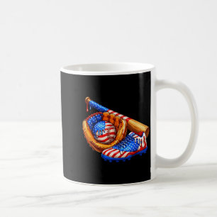 4th of July Baseball Drip Ice Cream Patriotic Coffee Mug