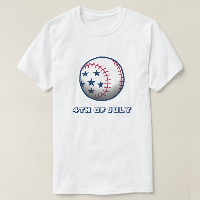 4th of July Baseball T-Shirt (Design Front)