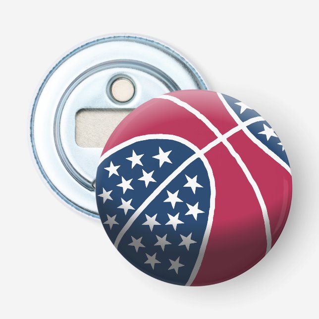 4th of July Basketball Bottle Opener (Front)