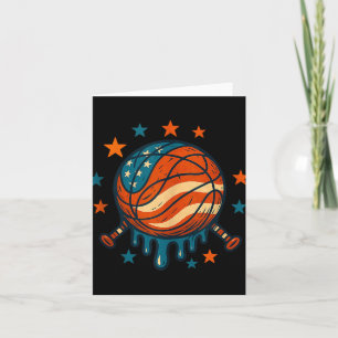 4th Of July Basketball Drip Patriotic American Fla Card